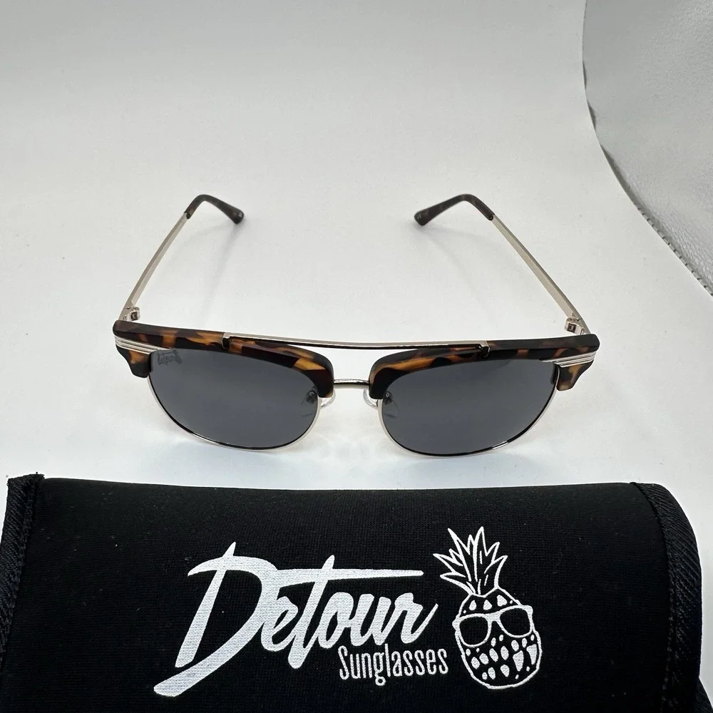 Detour Castaway M Sunglasses Polarized Lenses‎ Gold Metal Tortiseshell Unisex